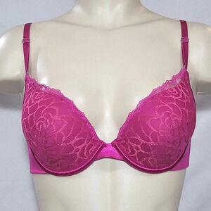 34B Lily of France Extreme Ego Boost UW Bra Dark Pink‎